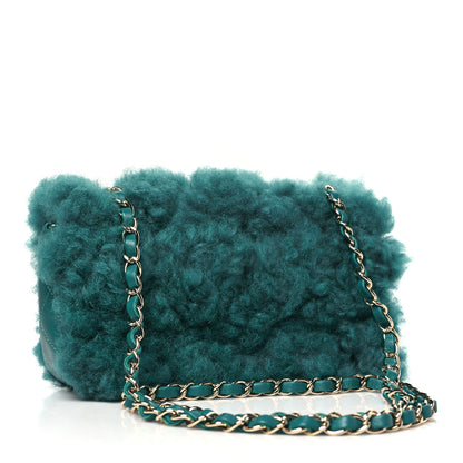 Chanel Shearling Lambskin Quilted Flap Green 3 of 10