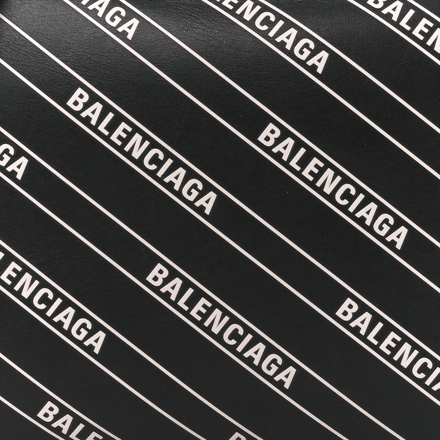 Balenciaga Calfskin Diagonal Allover Logo Print S Flap Bag Black White 9 of 11