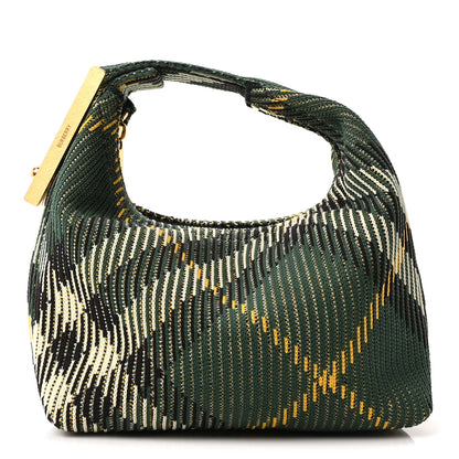 Burberry Canvas Knitted Check Mini Peg Duffle Bag Ivy 1 of 10
