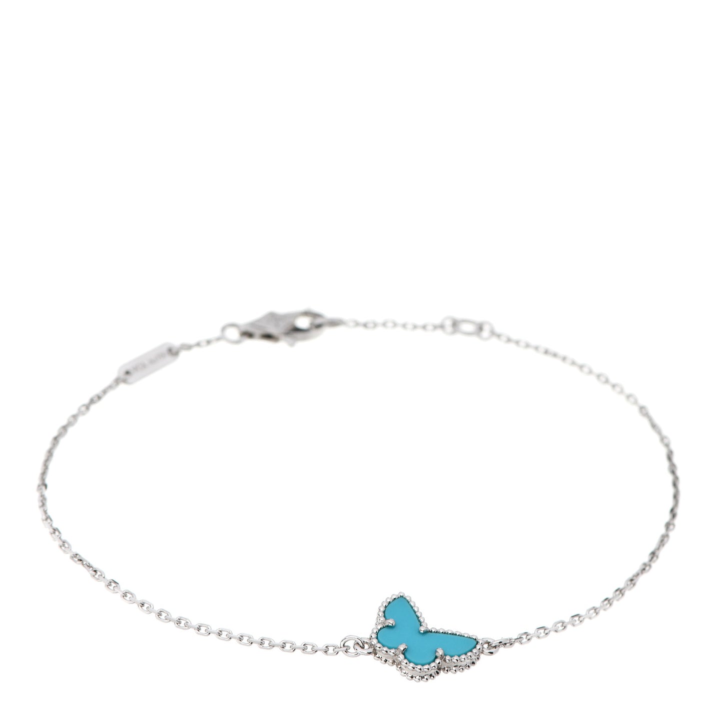 18K White Gold Turquoise Sweet Alhambra Butterfly Bracelet