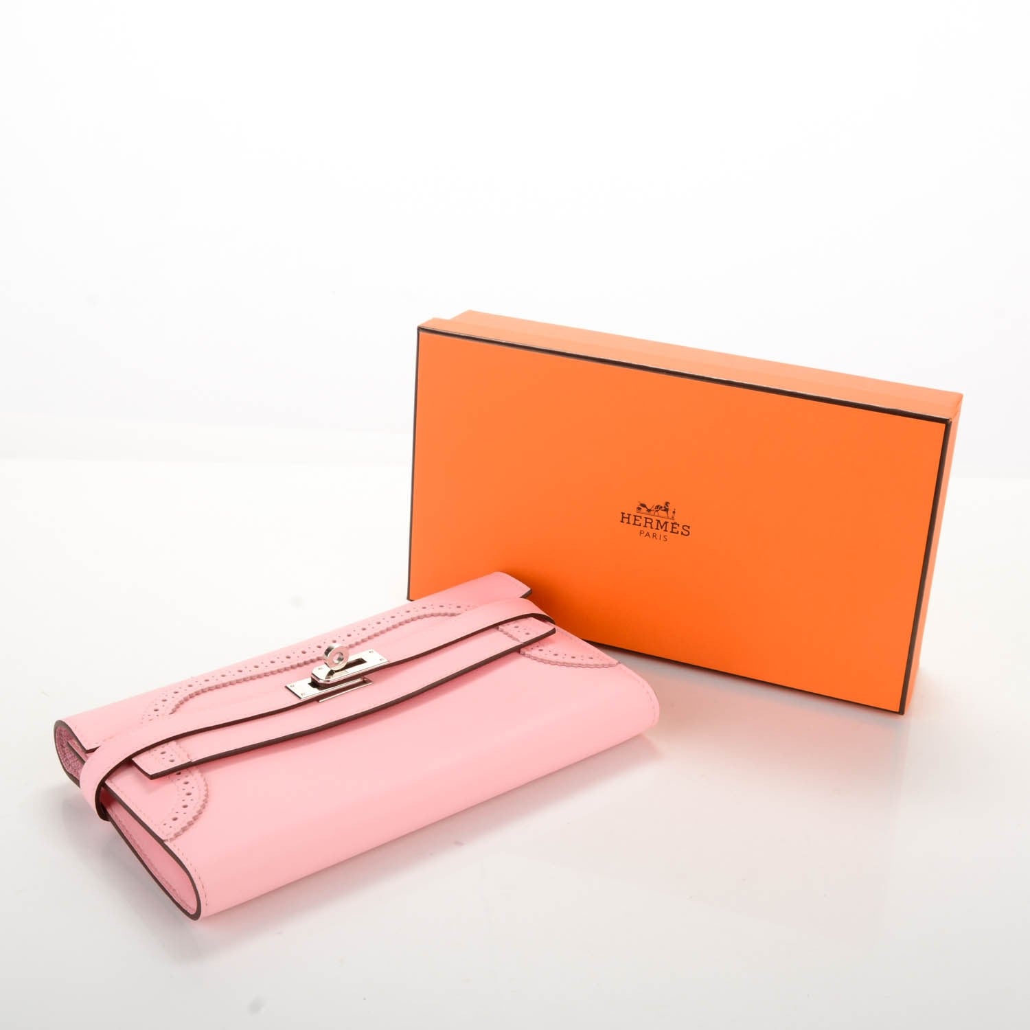 Hermes Swift Ghillies Kelly Longue Wallet Rose Sakura 4 of 8