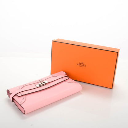 Hermes Swift Ghillies Kelly Longue Wallet Rose Sakura 4 of 8