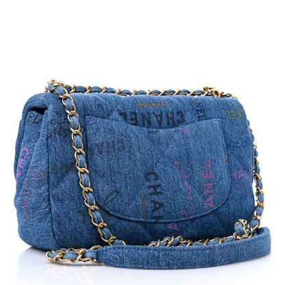 Chanel Denim Quilted Mini Denim Mood Rectangular Flap Blue Multicolor 3 of 9
