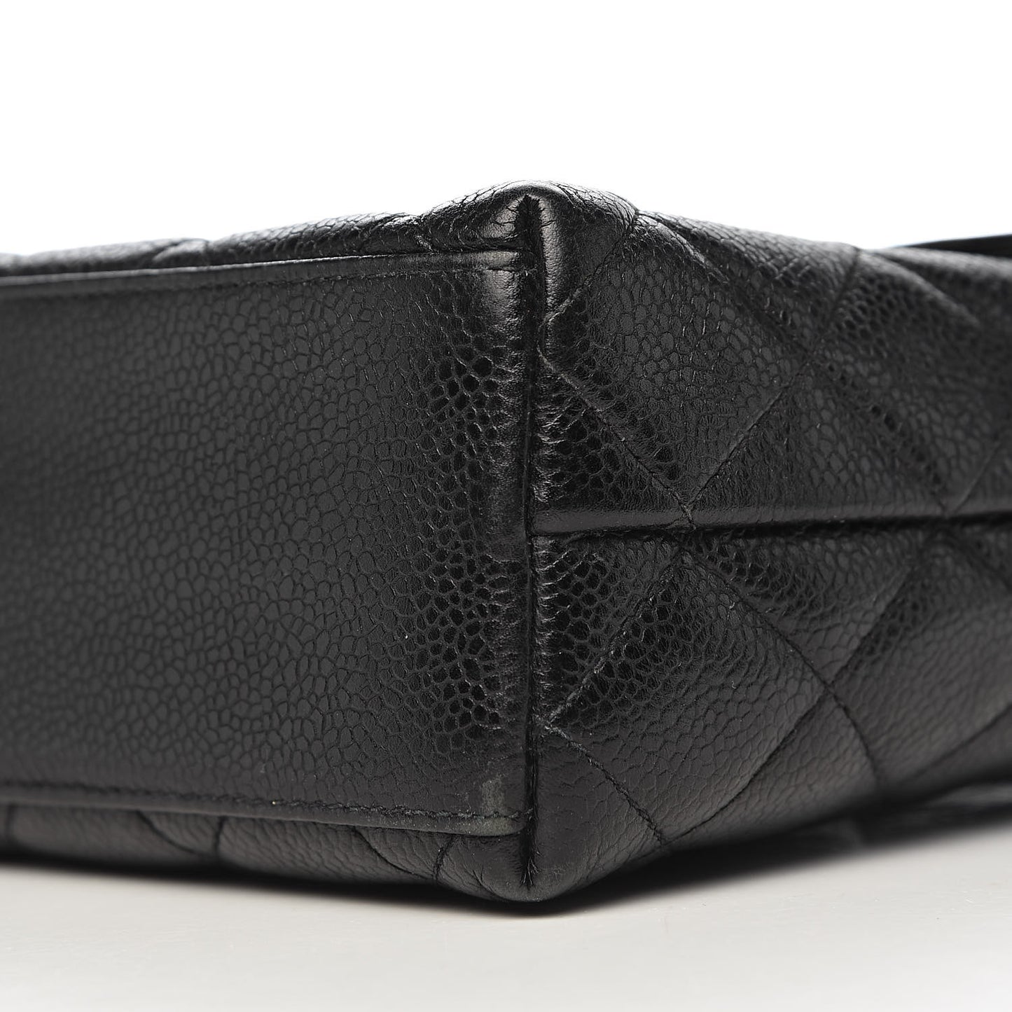 Caviar Quilted Flap Shoulder Bag Black