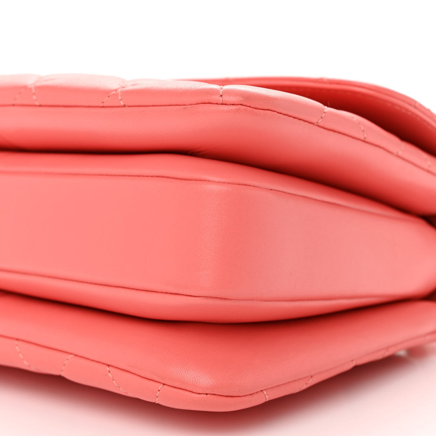 Lambskin Quilted Small Trendy Chain CC Flap Dual Handle Bag Coral
