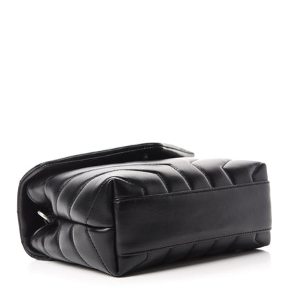 Saint Laurent Calfskin Y Quilted Monogram Toy Loulou Crossbody Bag Black 4 of 12
