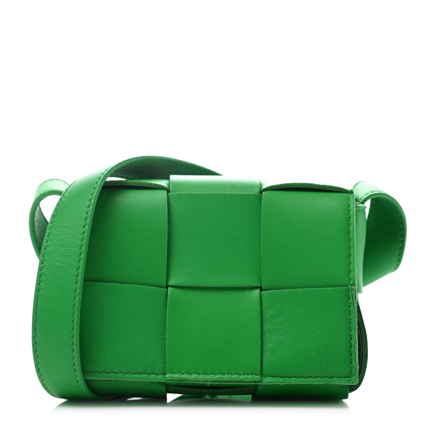 Lambskin Maxi Intrecciato Extra Mini Cassette Crossbody Bag Parakeet