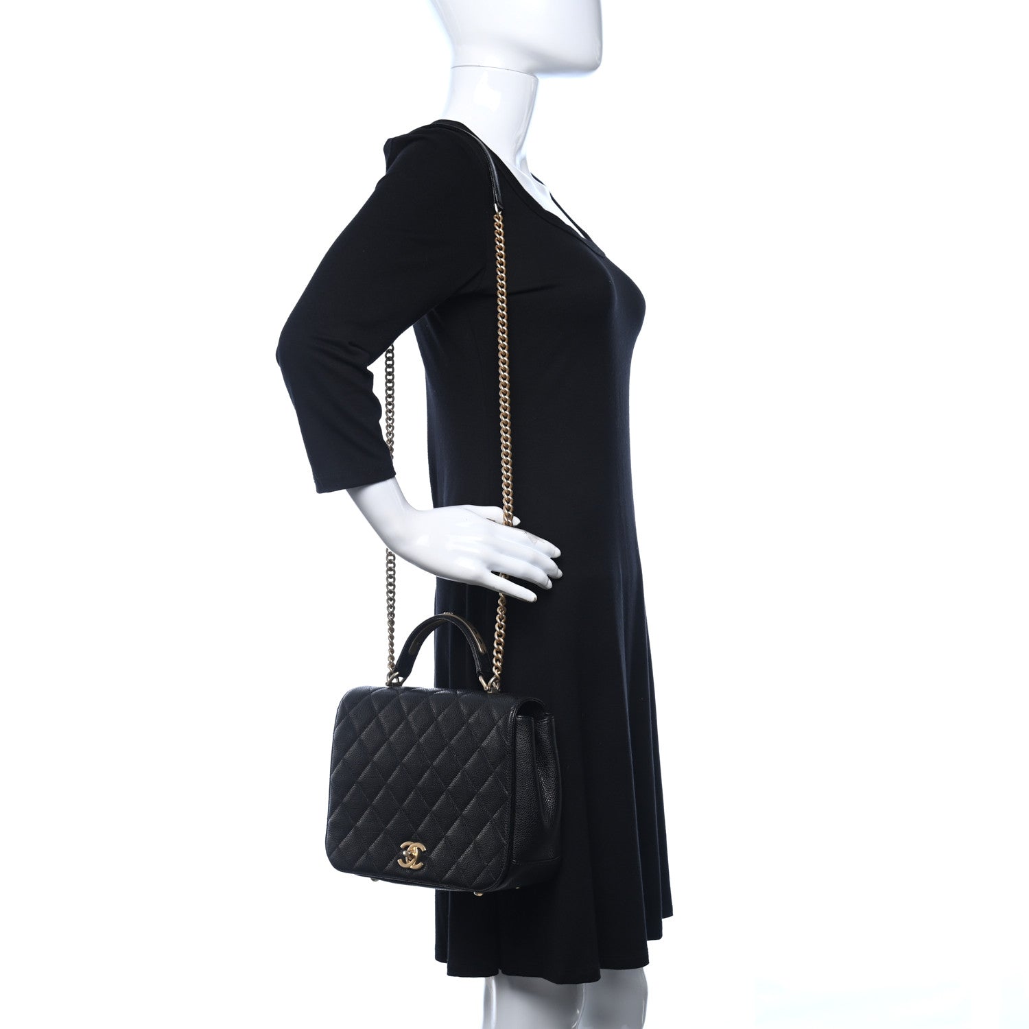 Chanel Caviar Carry Around Flap Bag Black 2 of 9
