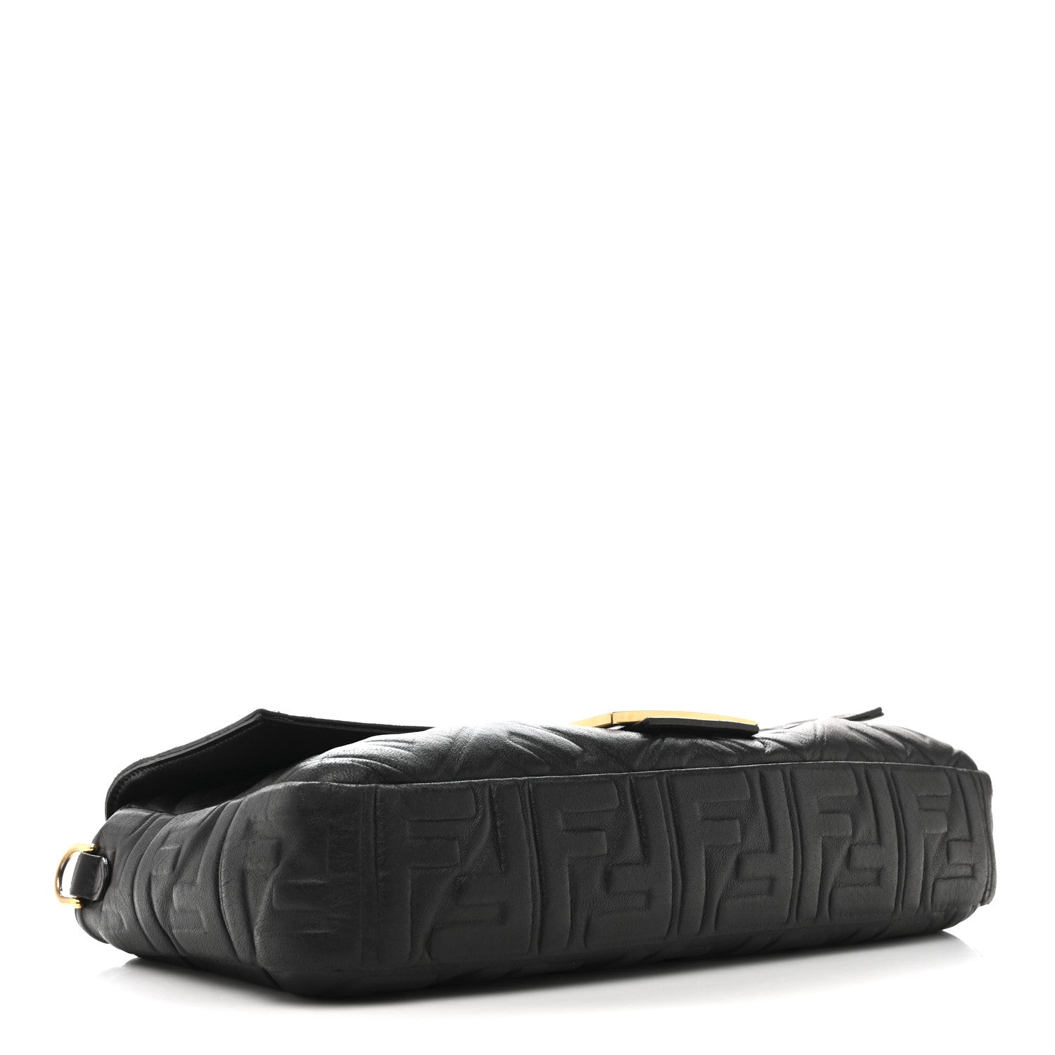 Fendi Nappa FF 1974 Embossed Large Baguette Black 4 of 17