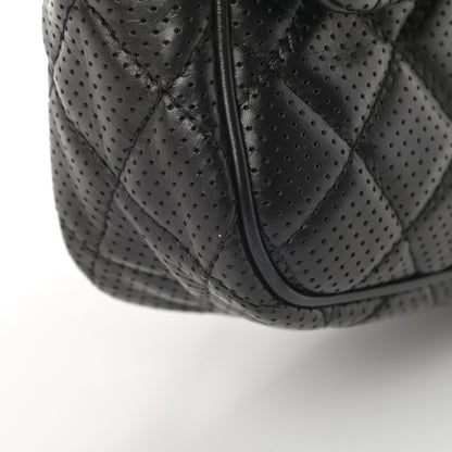 Chanel Lambskin Perforated Jumbo Punch Flap Black 11 of 13