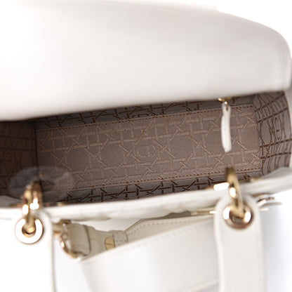 Christian Dior Lambskin Cannage Small My Lady Dior White 7 of 11