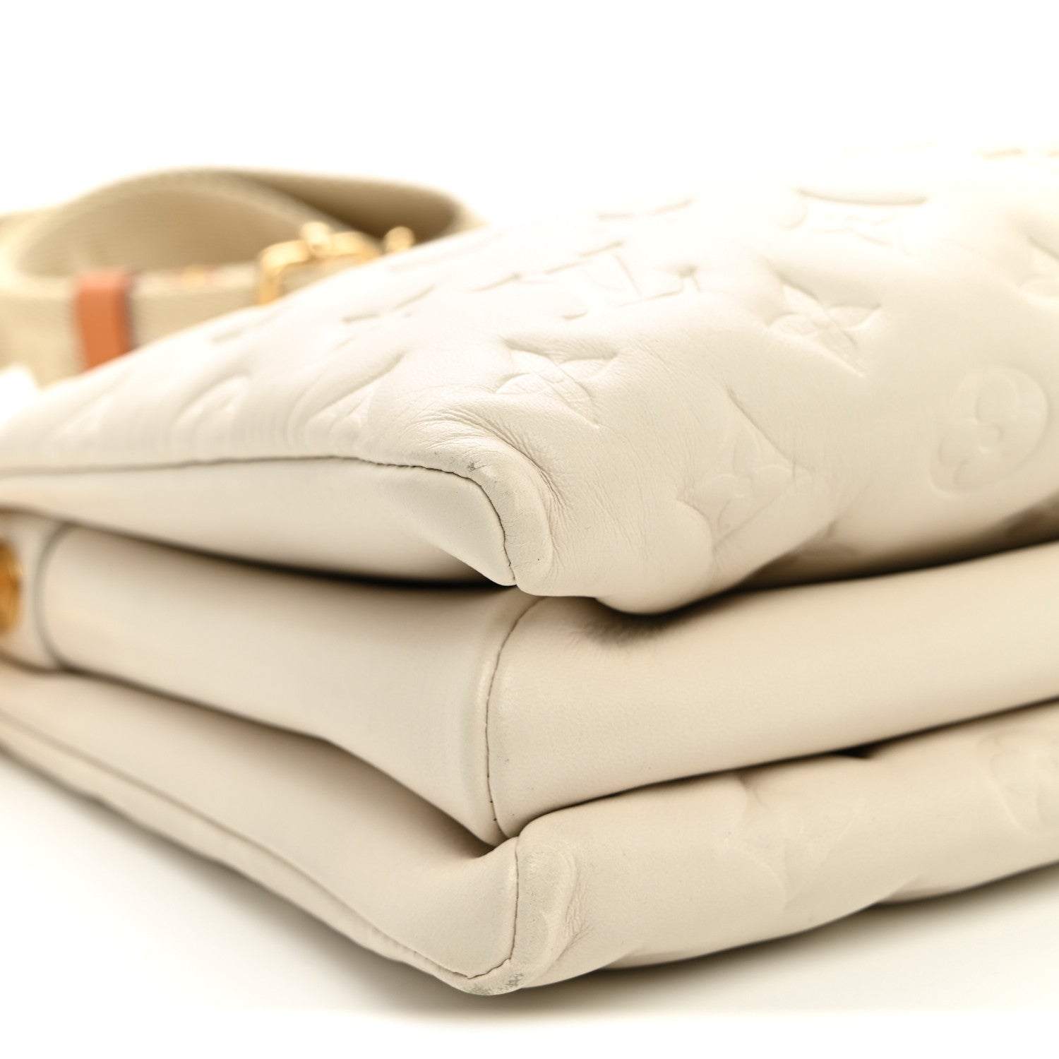 Louis Vuitton Lambskin Embossed Monogram Coussin PM Beige Cream 9 of 10