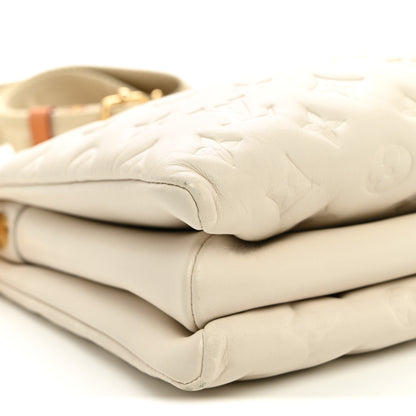 Louis Vuitton Lambskin Embossed Monogram Coussin PM Beige Cream 9 of 10