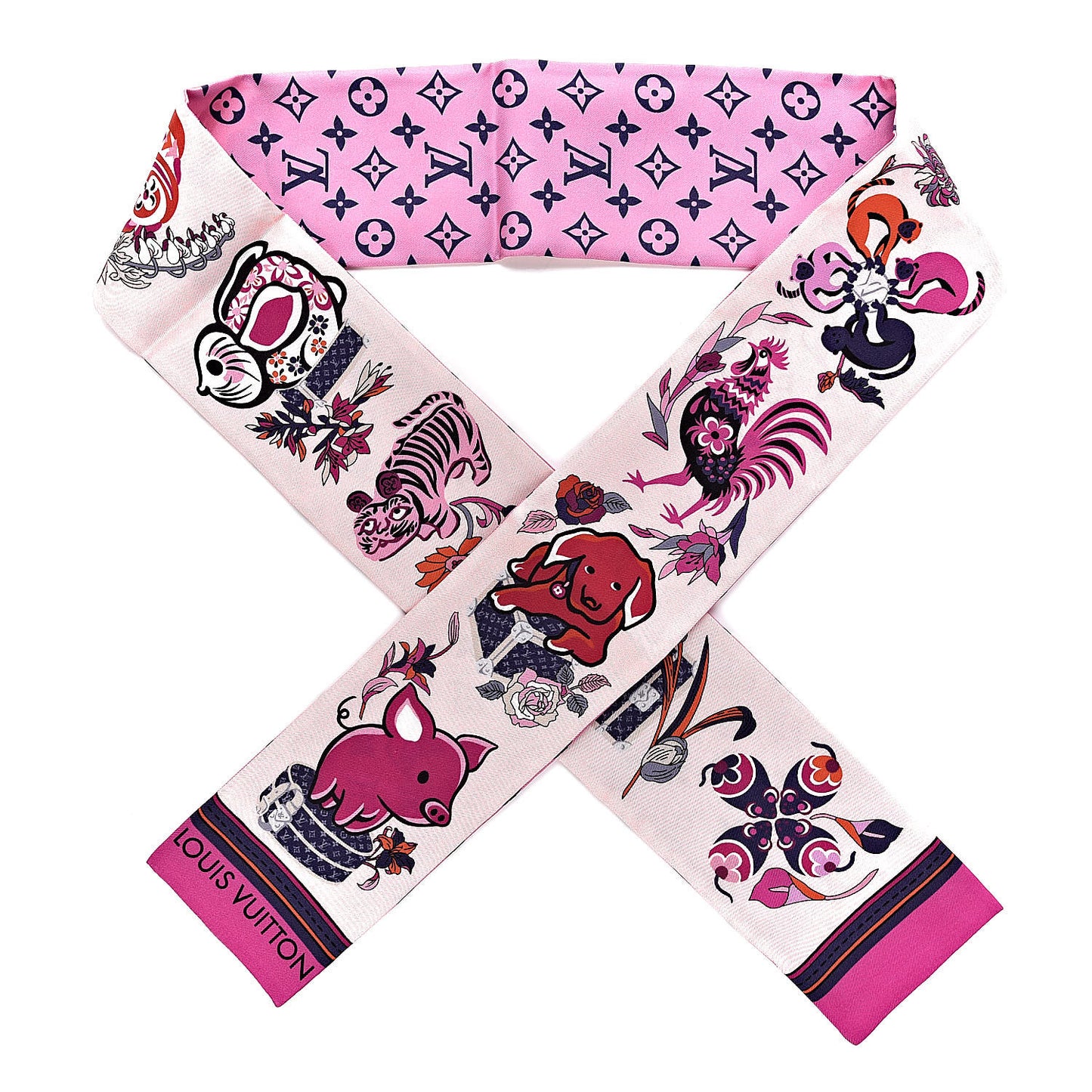 Silk Monogram Superstition Bandeau Rose