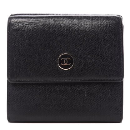 Chanel Grained Calfskin CC Button Flap Wallet Black 1 of 9