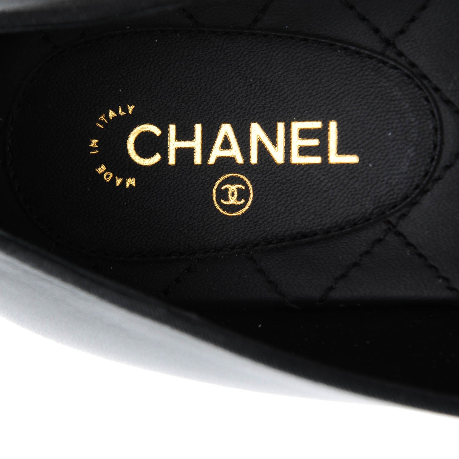 Chanel Lambskin Patent Calfskin Pearl Camellia Cap Toe Pumps 39 Black 8 of 8