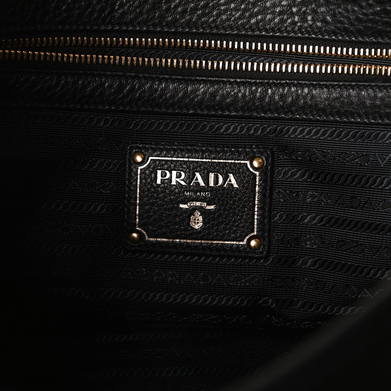 Prada Vitello Phenix Shopping Tote Black Caramel 5 of 12