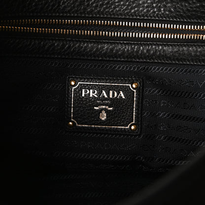 Prada Vitello Phenix Shopping Tote Black Caramel 5 of 12