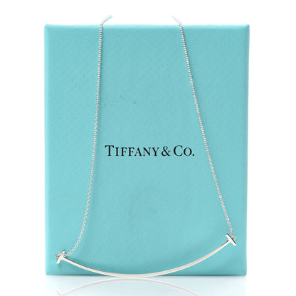 Tiffany Sterling Silver Large T Smile Pendant Necklace 6 of 6