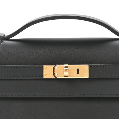 Hermes Swift Kelly Pochette Clutch Black 7 of 11