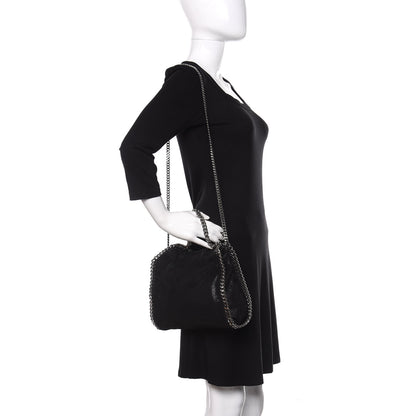 Stella McCartney Shaggy Deer Mini Falabella Fold Over Tote Black 2 of 10