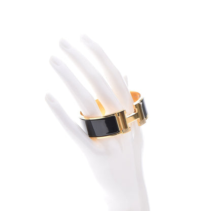 Hermes Enamel Wide Clic Clac H Bracelet PM Black 2 of 5