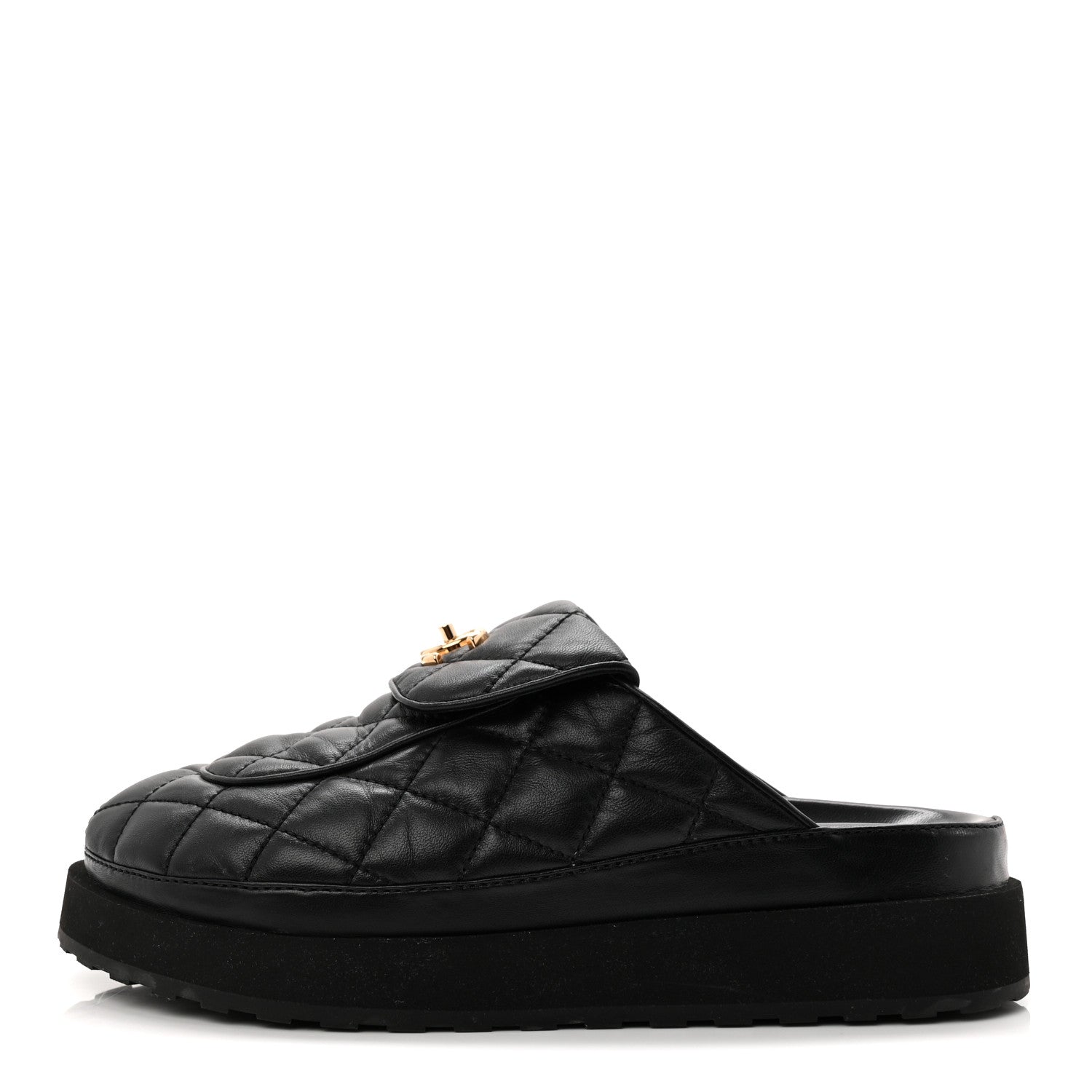 Chanel Lambskin Quilted CC Turnlock Mules 40 Black 1 of 9