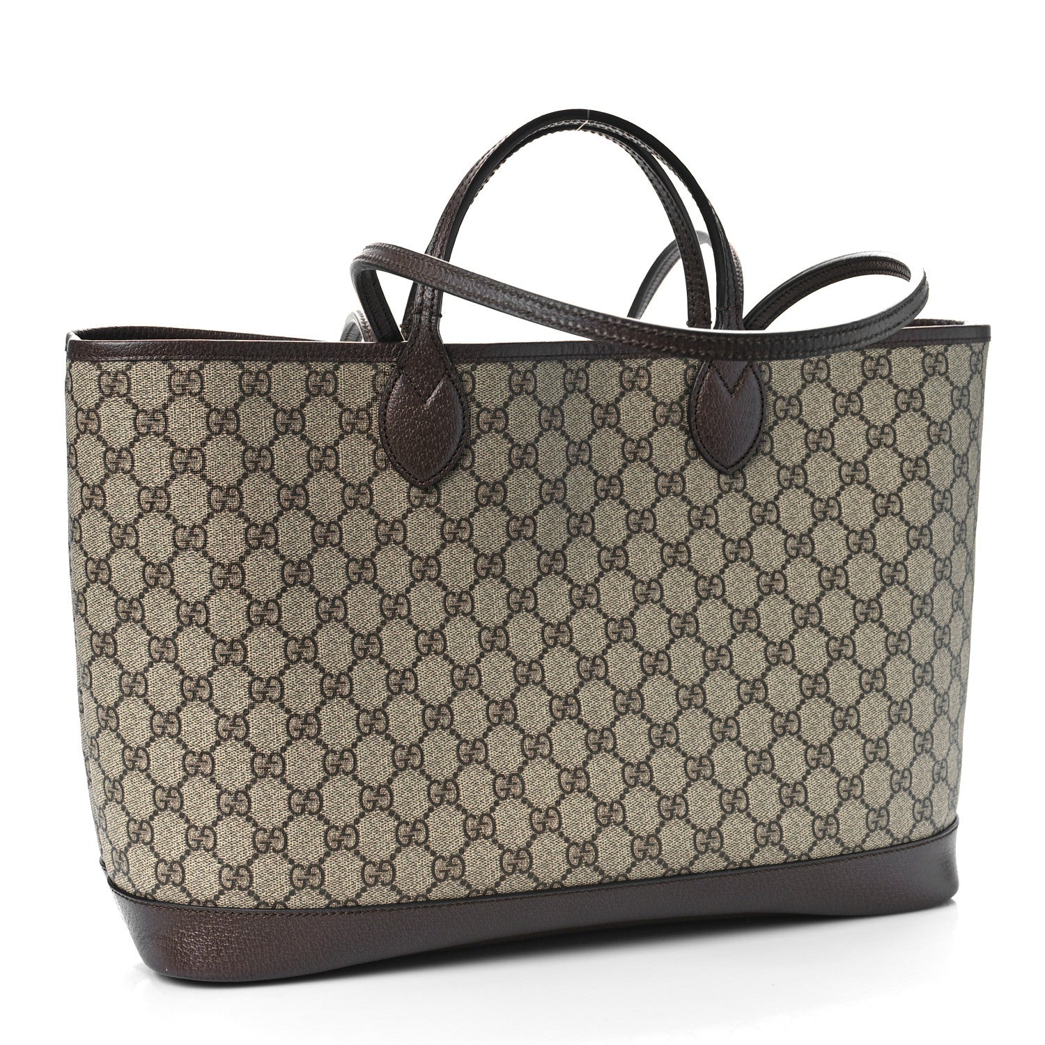 Gucci GG Supreme Monogram Textured Calfskin Medium Ophidia Shoulder Tote Bag Beige Ebony New Acero 2 of 9