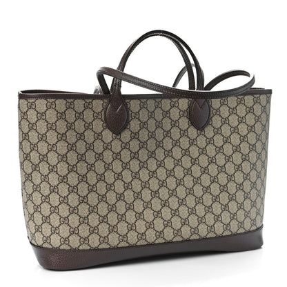 Gucci GG Supreme Monogram Textured Calfskin Medium Ophidia Shoulder Tote Bag Beige Ebony New Acero 2 of 9