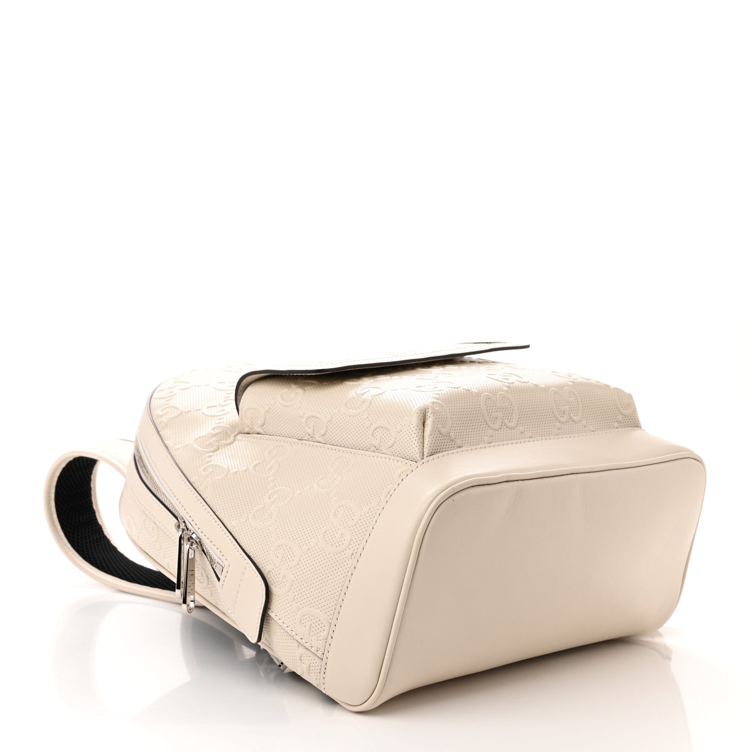 Gucci Calfskin GG Tennis Embossed Backpack Mystic White Black 4 of 11