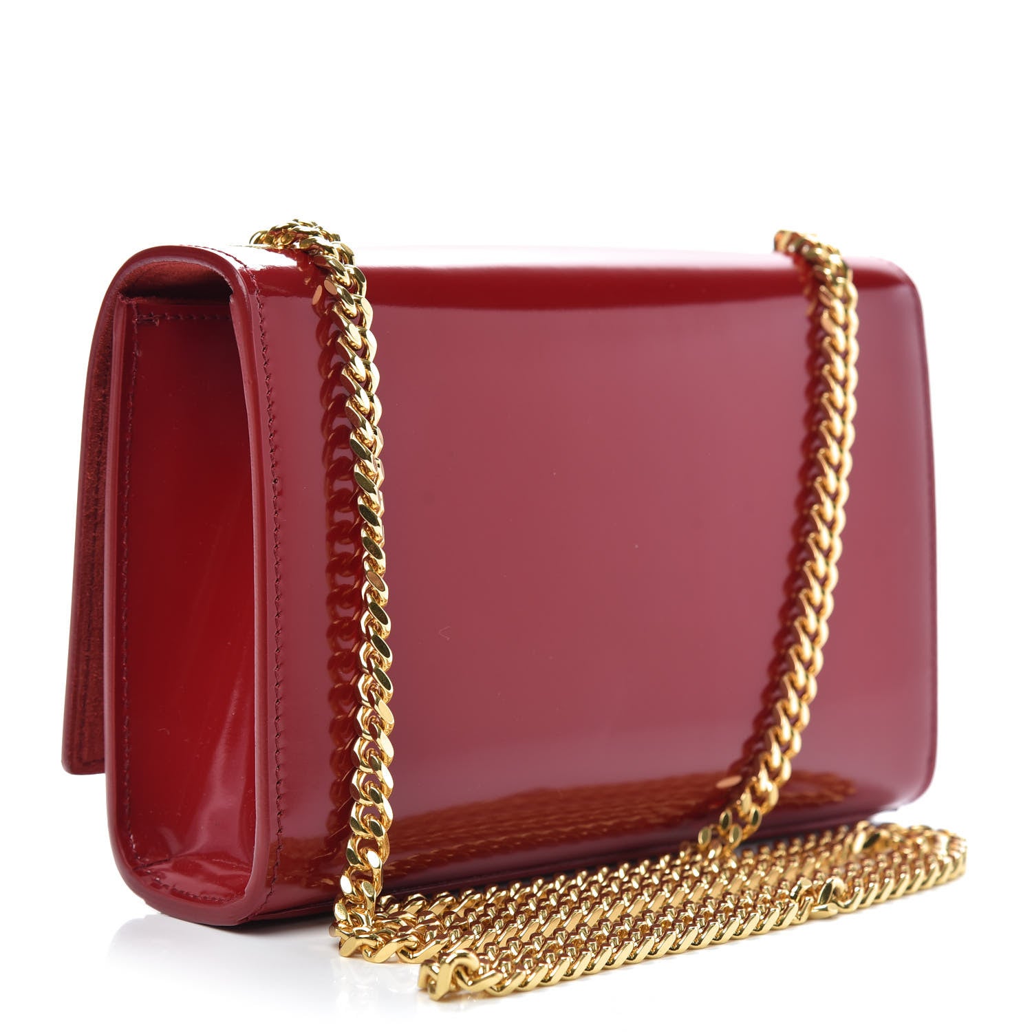 Saint Laurent Patent Small Monogram Kate Satchel Red 3 of 9