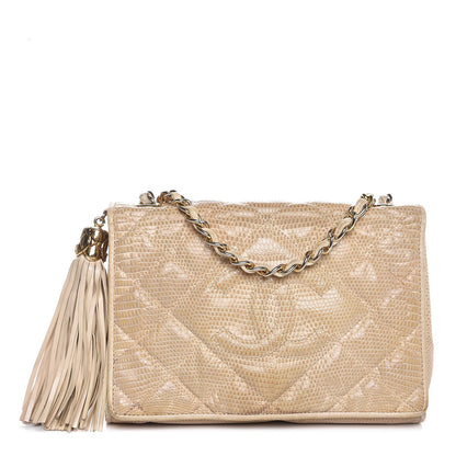 Chanel Lizard Tassel Flap Bag Light Brown 1 of 17