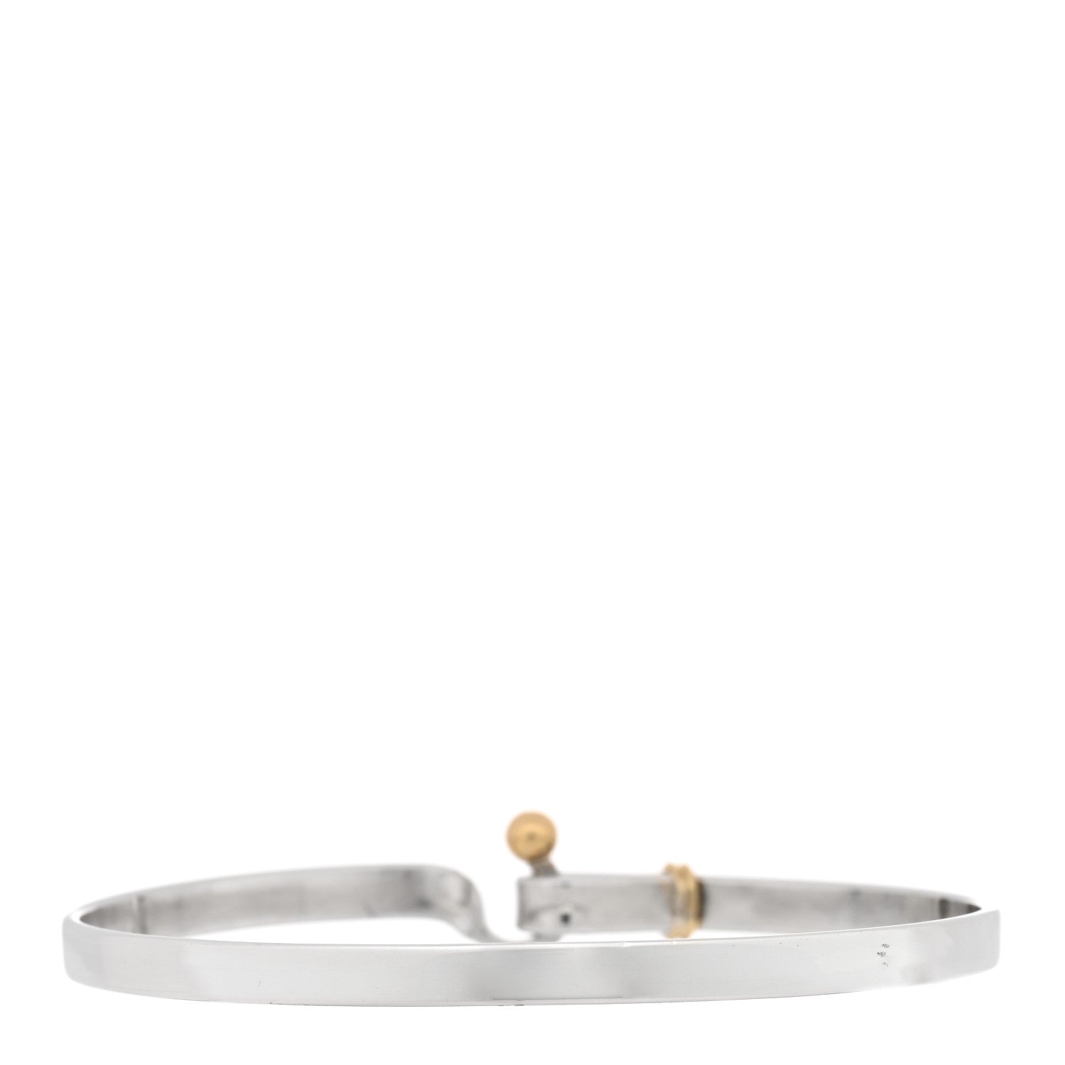 Tiffany Sterling Silver 18K Yellow Gold Hook Eye Bangle Bracelet 2 of 3