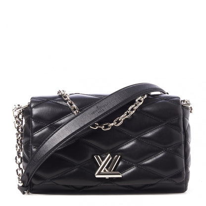 Louis Vuitton Lambskin Malletage GO-14 PM Black 1 of 8