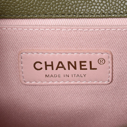Chanel Caviar Quilted Medium Boy Flap Green 6 of 8