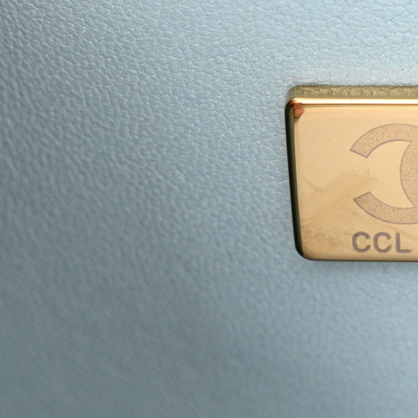 Caviar Quilted Medium Double Flap Light Blue