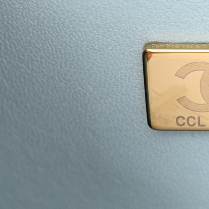 Chanel Caviar Quilted Medium Double Flap Light Blue 7 of 11