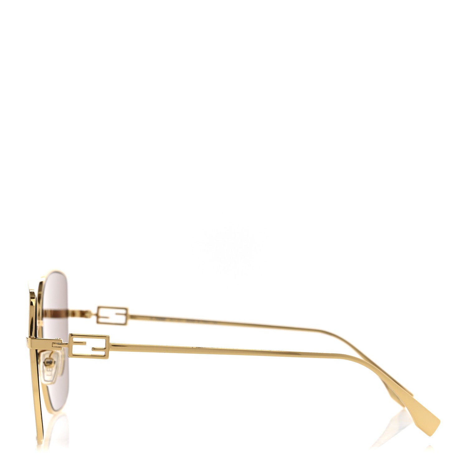 Fendi Metal Baguette Square Sunglasses FE40013U Gold Brown 3 of 8