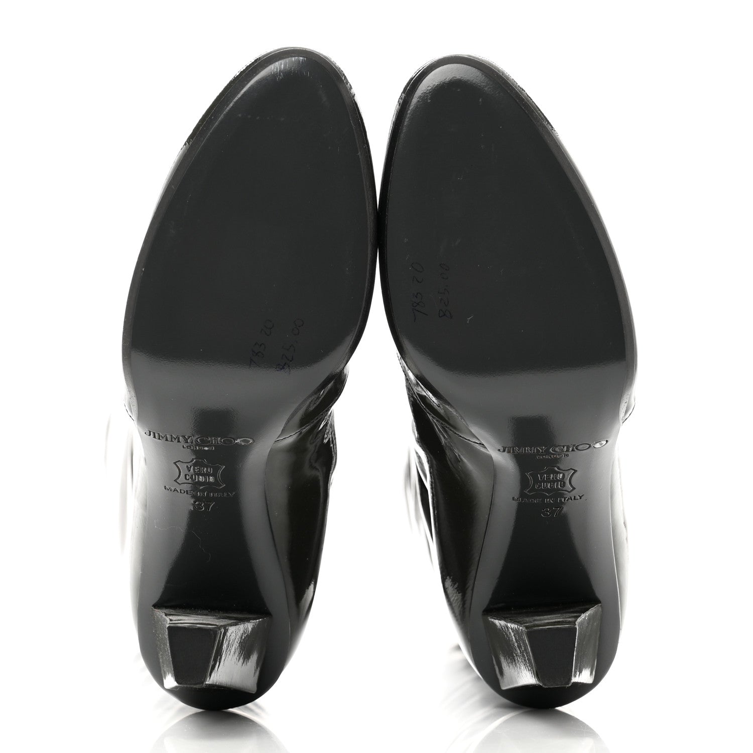 Jimmy Choo Patent Hallie Tall Boots 37 Black 5 of 7