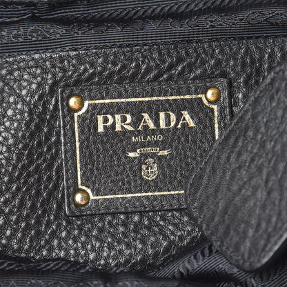 Prada Vitello Daino Side Pocket Tote Black 6 of 10