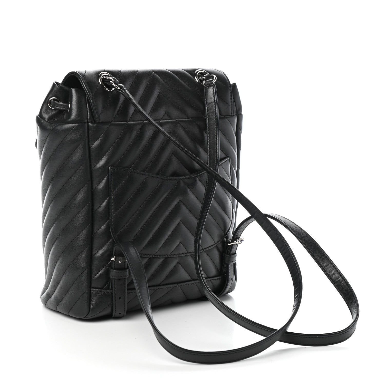 Chanel Calfskin Chevron Quilted Small Urban Spirit Backpack Black 2 of 10