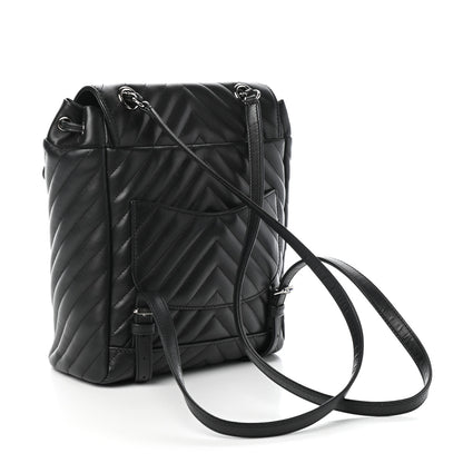 Chanel Calfskin Chevron Quilted Small Urban Spirit Backpack Black 2 of 10