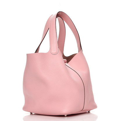 Hermes Taurillon Clemence Picotin 22 MM Rose Sakura 3 of 8