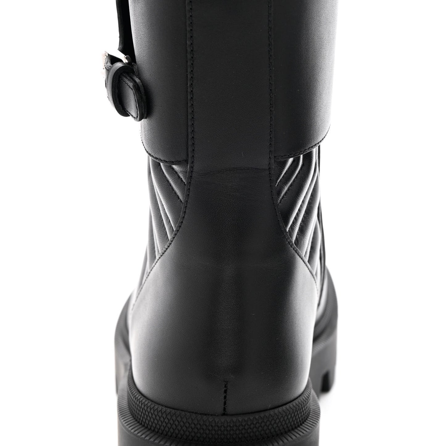Nappa Frances GG Matelasse Platform Combat Boots 39 Black