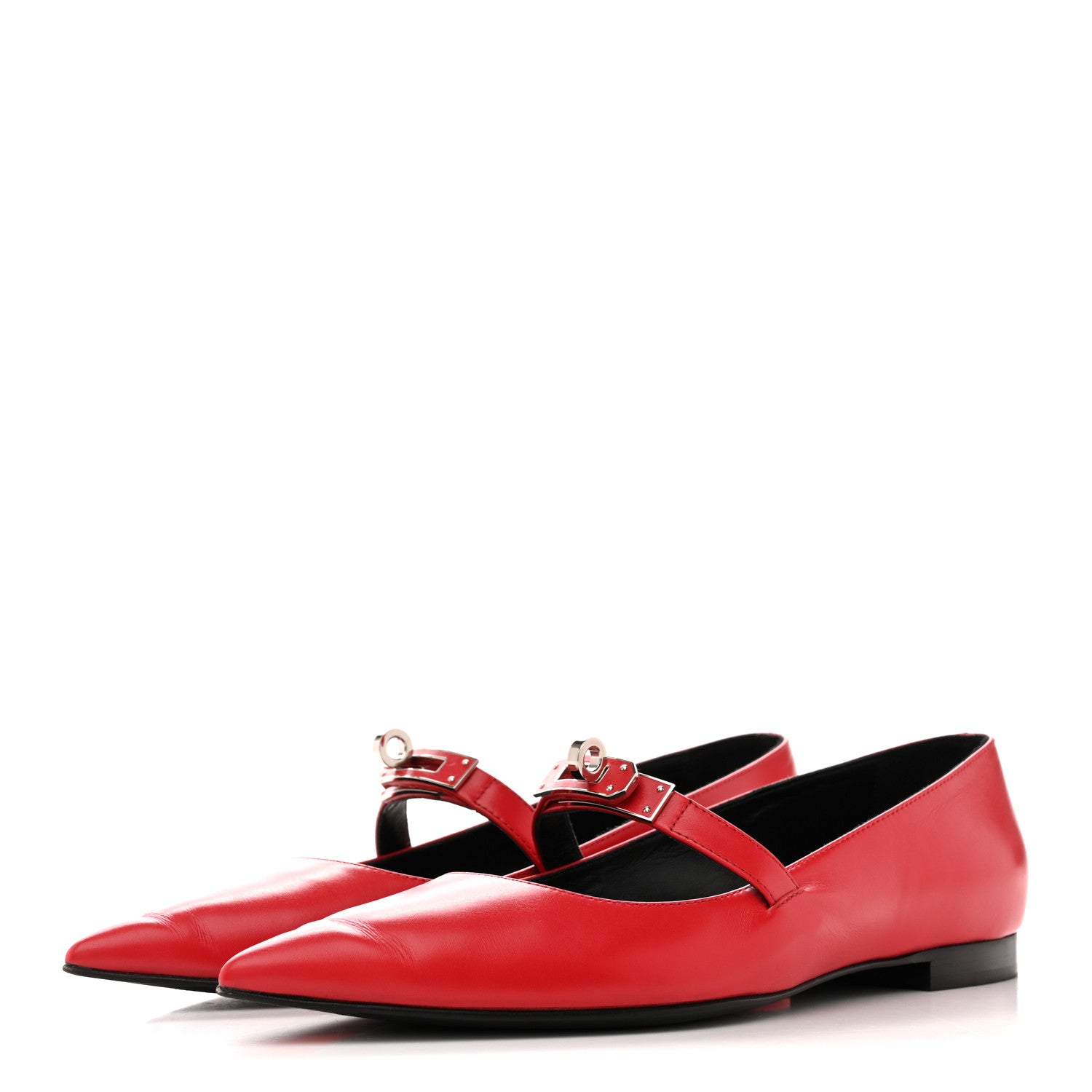 Hermes Calfskin Kelly Ballet Flats 36.5 Rouge Vif 4 of 10