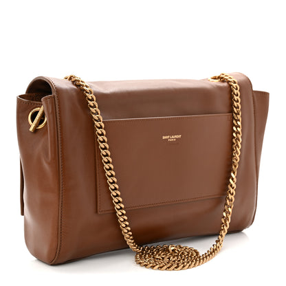 Saint Laurent Suede Braided Monogram Large Kate Satchel Brown 5 of 17