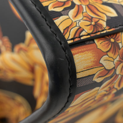 Fendi X VERSACE Calfskin Plexiglass Fendace FF Baroque Print Medium Fendi Sunshine Shopper Tote Black Gold 10 of 11