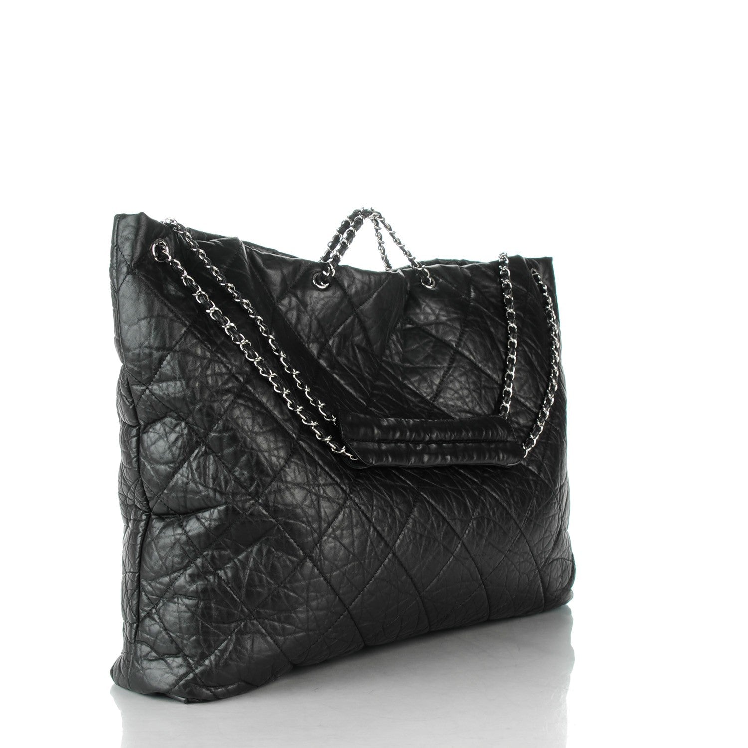 Chanel Aged Calfskin Oversized Reissue Drawstring Tote Black 3 of 7