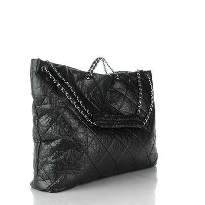 Chanel Aged Calfskin Oversized Reissue Drawstring Tote Black 3 of 7