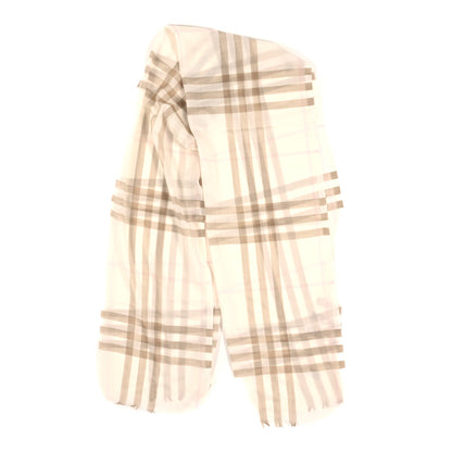 Burberry Wool Silk Gauze Giant Check Scarf White Alabaster 2 of 3